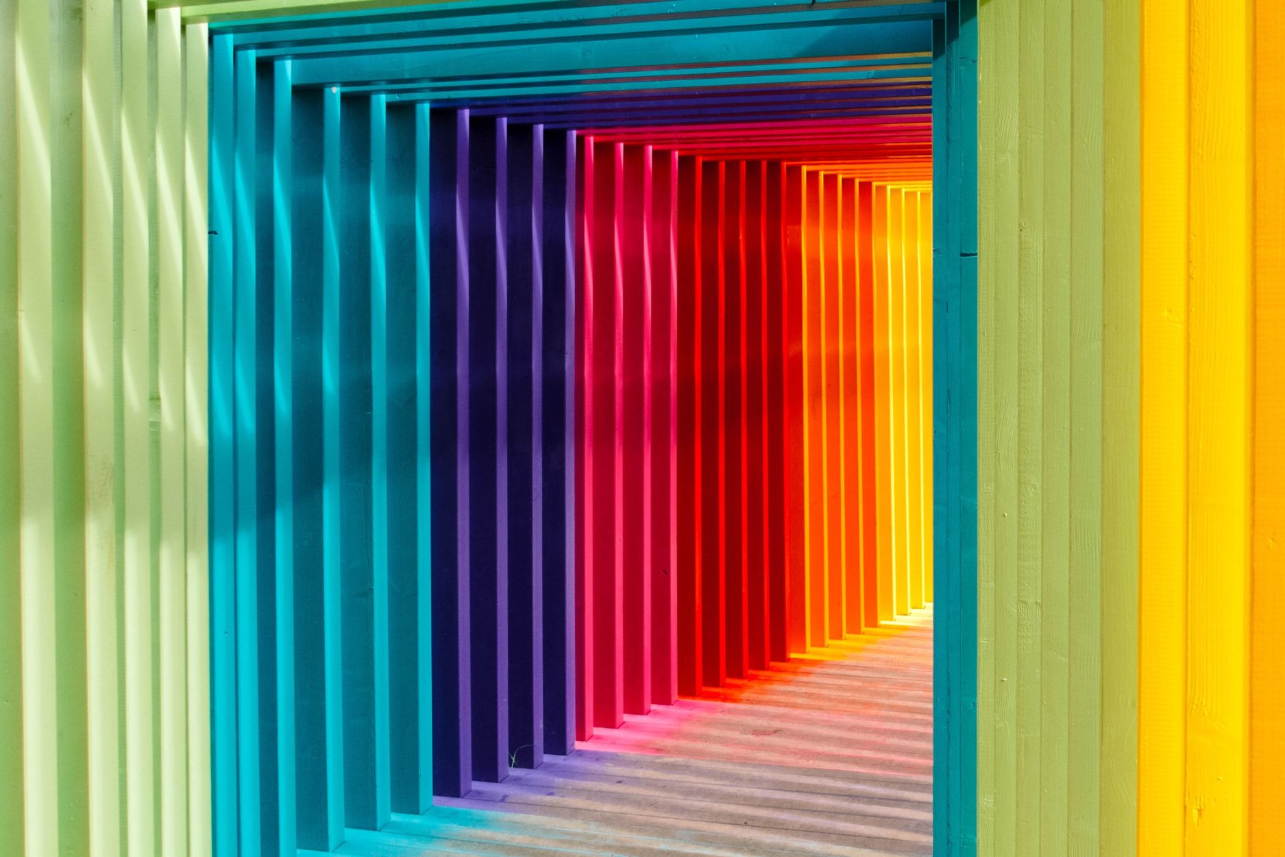 rainbow colour door design
